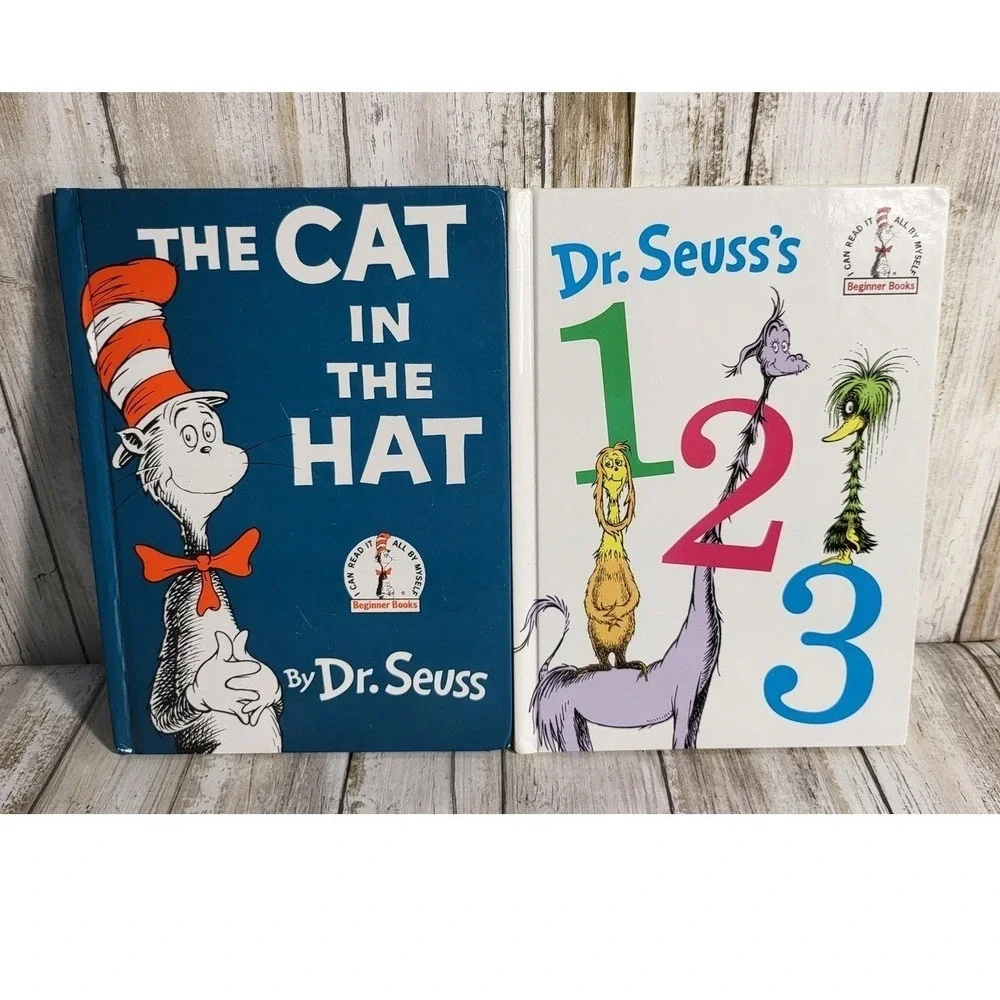 Dr. Seuss The Cat in the Hat & 1 2 3 Beginner Books Hardcover Childrens
